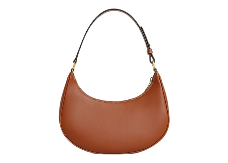 Celine Ava Bag Triomphe Embroidery Tan in Smooth Calfskin Leather