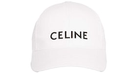Celine Baseball Cap in Cotton White