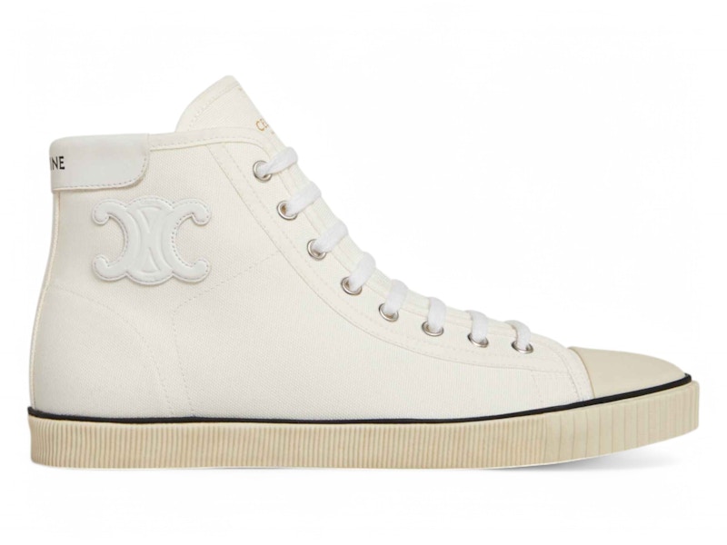 Pre-owned Celine Blank Mid Lace Up (women's) Sneakers In Off White