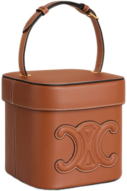 MINI VANITY CASE IN TRIOMPHE CANVAS AND CALFSKIN - TAN