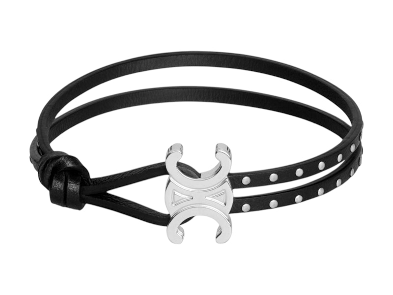 Celine Bracelet In Brass with Rhodium Finish Triomphe Stud