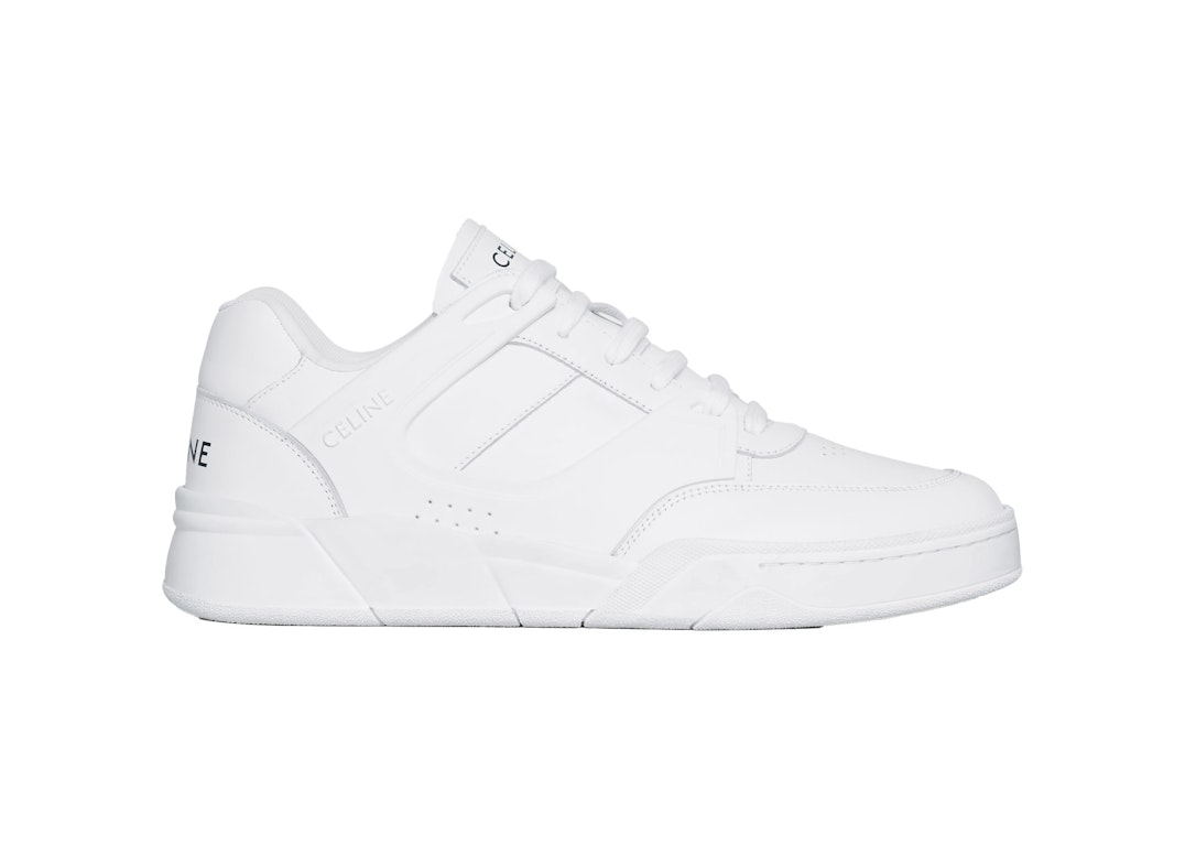 Pre-owned Celine Ct-07 Trainer Low Lace-up White Leather