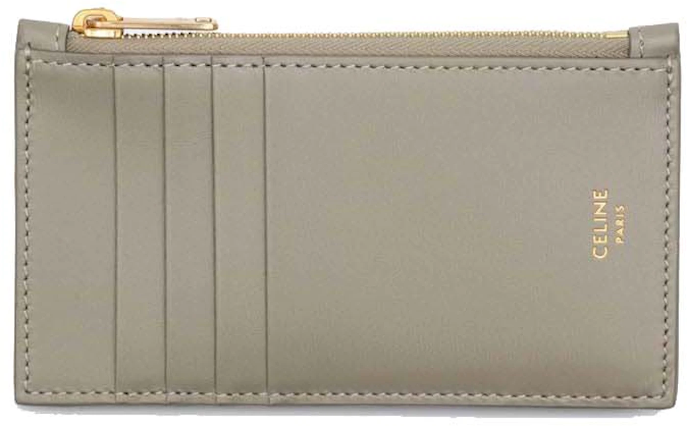 Celine Pocket Card Holder Almond in Leather with Gold-tone - GB
