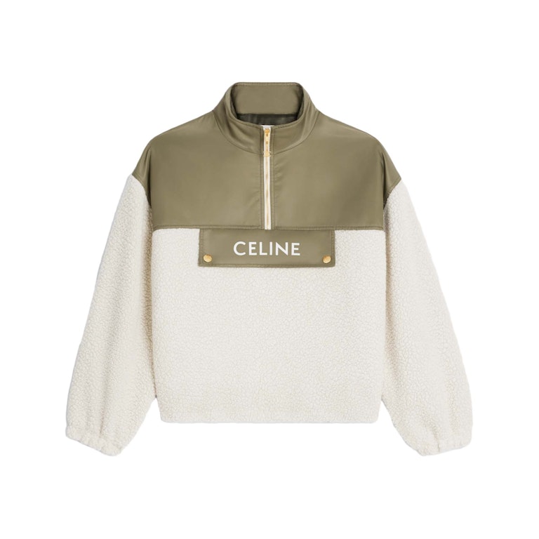 Pre-owned Celine Cashmere Shearling Jacket Grege/khaki