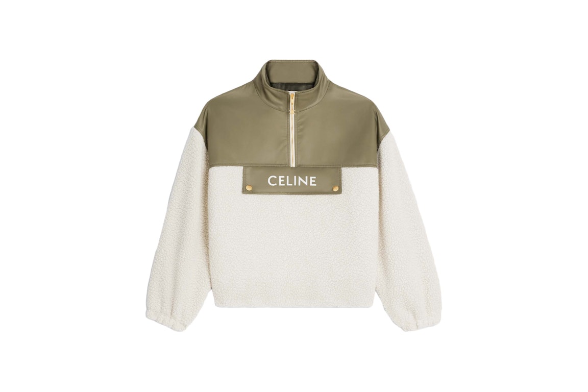 Pre-owned Celine Cashmere Shearling Jacket Grege/khaki