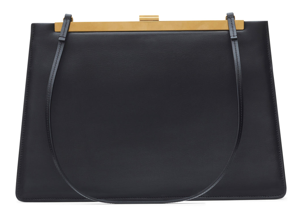 Celine Clasp Calfskin Medium Black in Calfskin with Gold Tone US