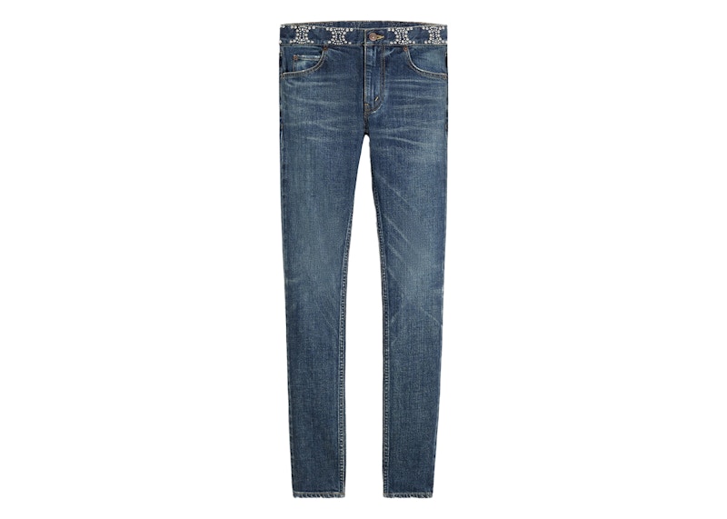 Pre-owned Celine Women's Denim Neo Skinny Jeans In Clean Dark Union Wash
