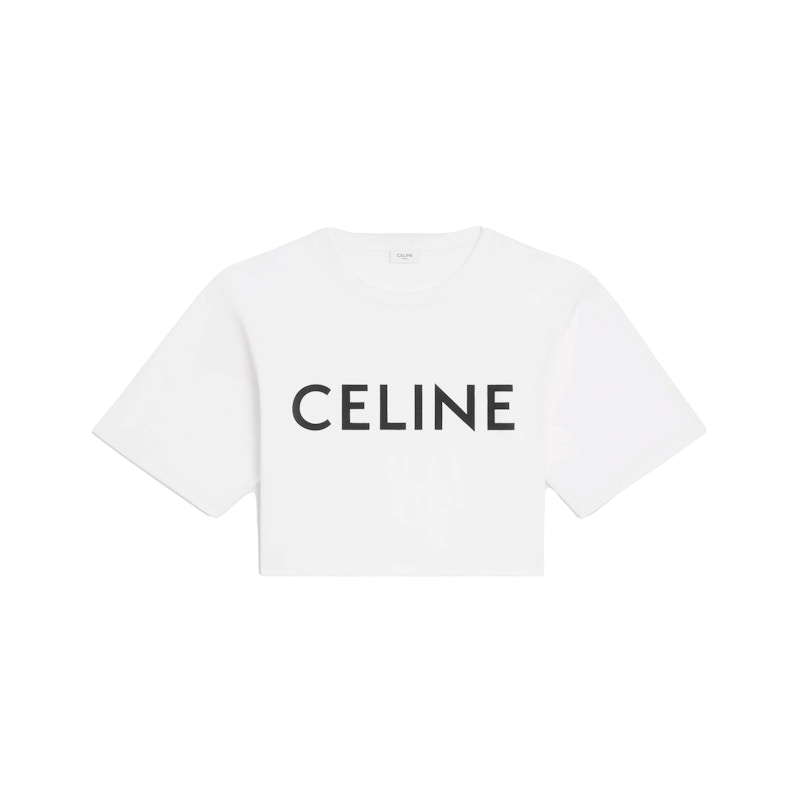 Celine Cotton Jersey Cropped Ecru/Black - US