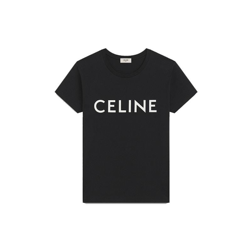 Celine Cotton T-shirt Black/White Men's - US