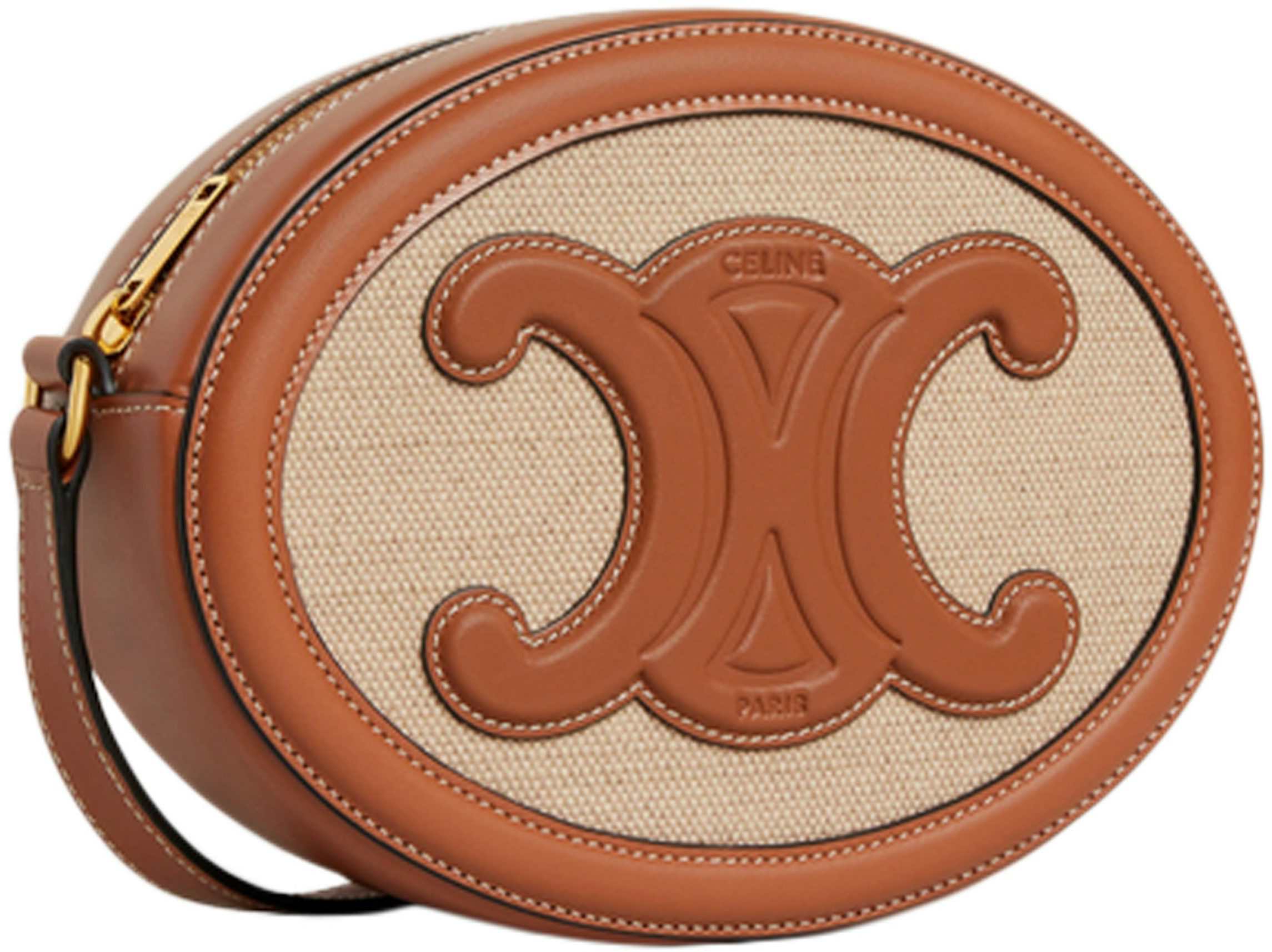 LONG POUCH WITH STRAP CUIR TRIOMPHE IN TRIOMPHE CANVAS AND CALFSKIN - TAN