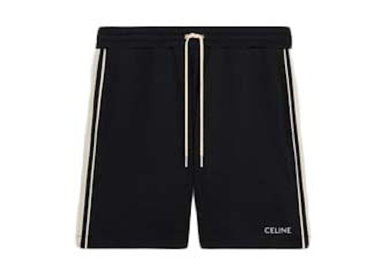 Celine Double Face Jersey Tracksuit Shorts Black/White Men's