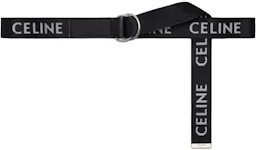 Celine Medium Double Ring Belt Jacquard Black
