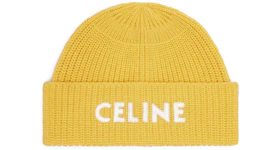 Celine Embroidered Knit Wool Beanie Mimosa