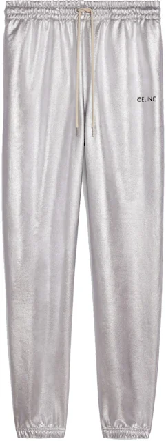 CELINE-EMBROIDERED TRACK PANTS IN COTTON