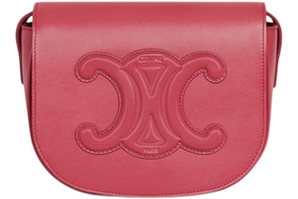 Celine Folco Bag Triomphe Embroidery Lipstick in Smooth Calfskin