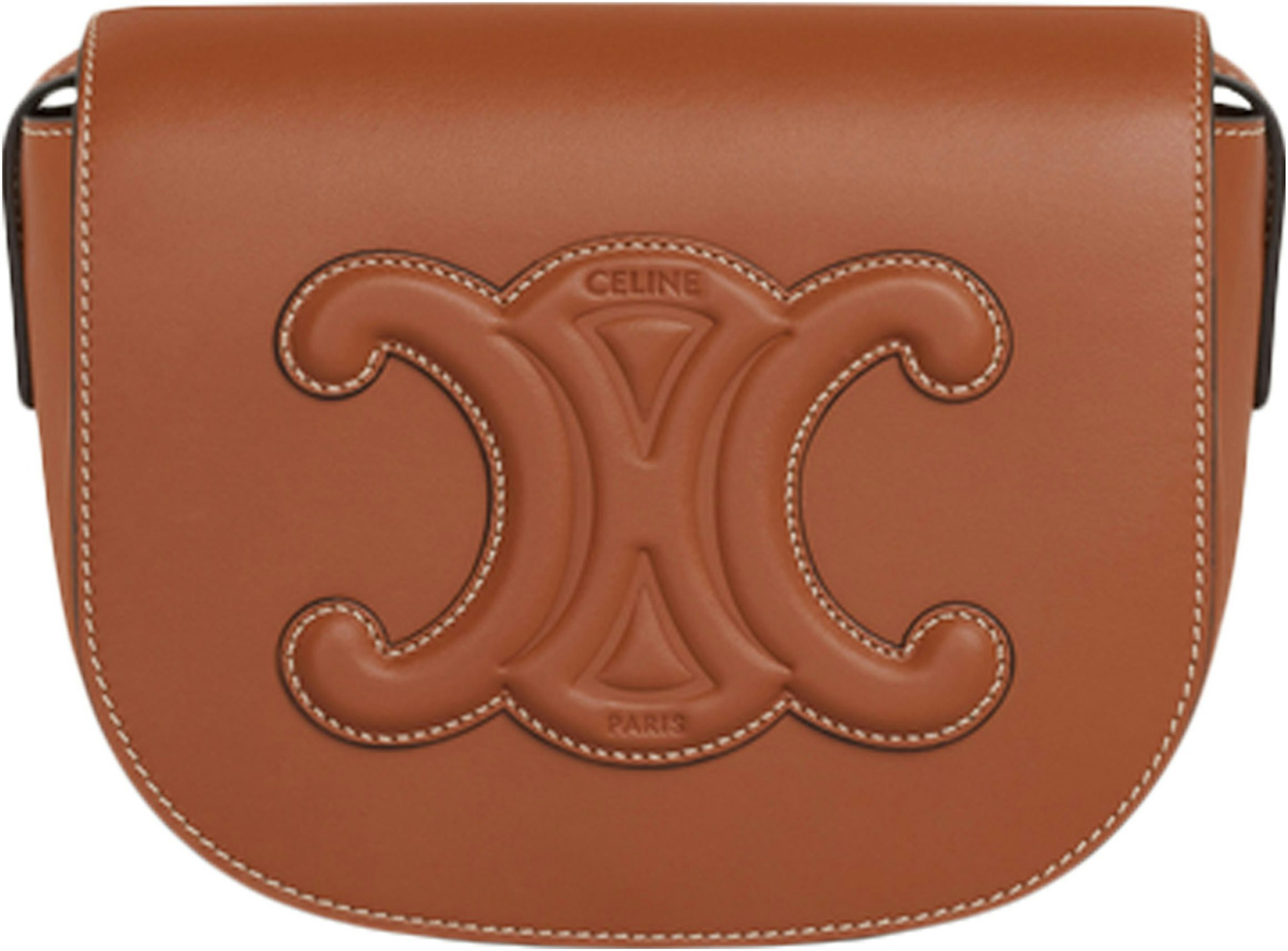 Women's Clutch on Chain Cuir Triomphe in SMOOTH CALFSKIN WITH Triomphe  EMBROIDERY, CELINE