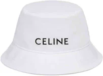 Celine Gabardine Cotton Bucket Hat Off White