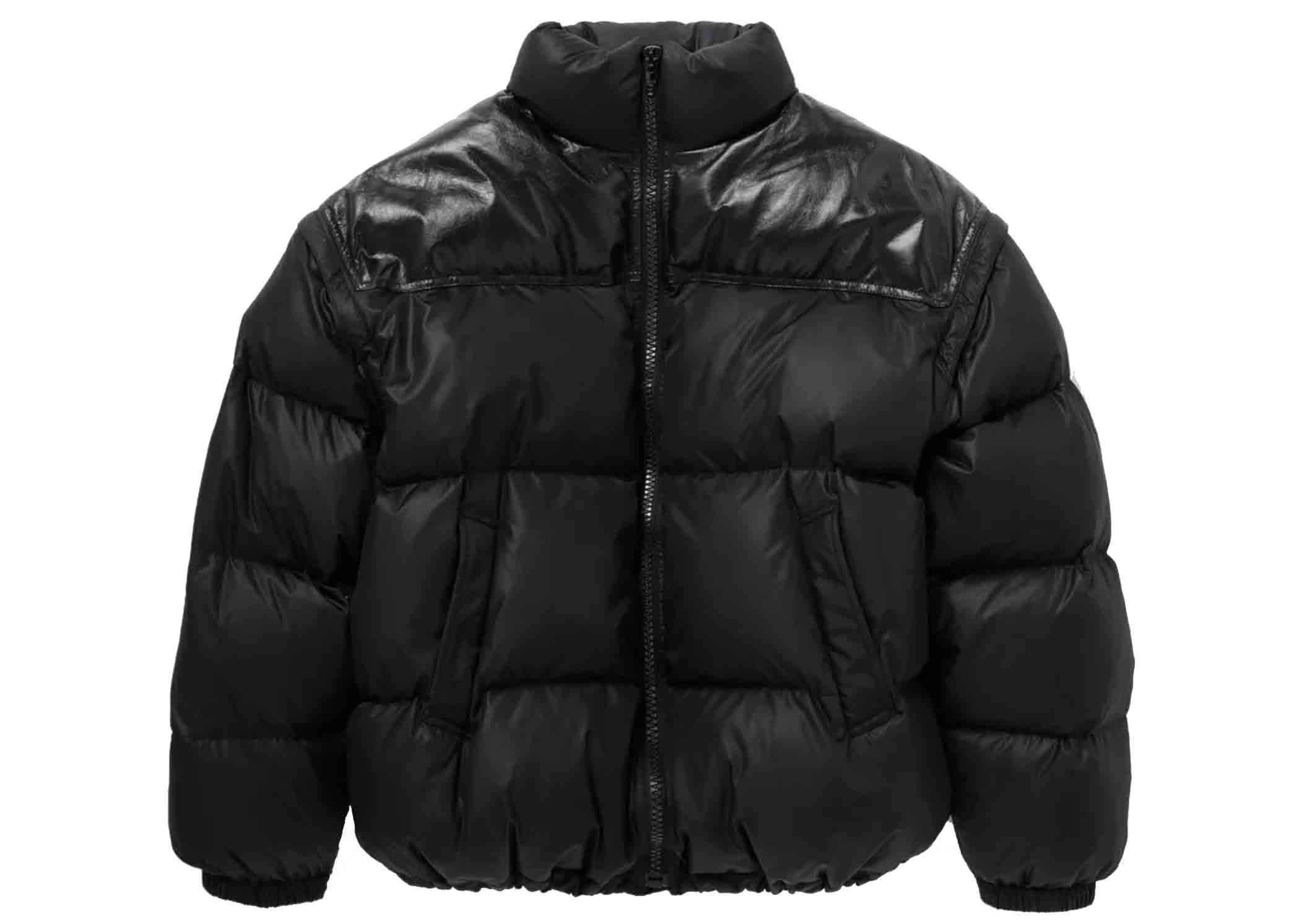 Celine Homme Leather-Panelled Quilted Padded Shell Jacket Black 