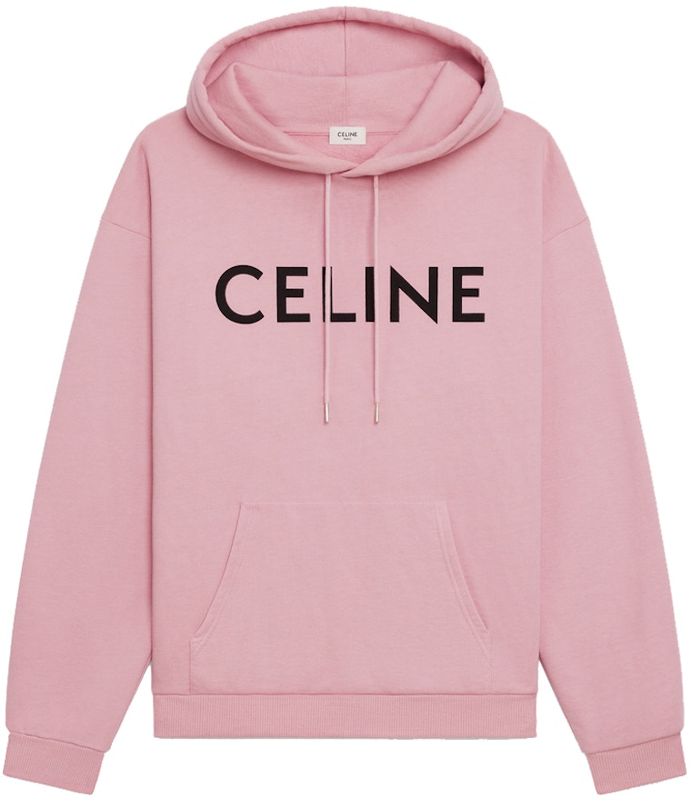 Celine Loose Cotton Sweatshirt Light Rose/Black