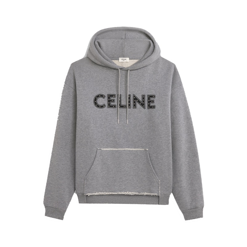 Celine Loose Sweatshirt In Cotton Fleece With Studs Black/White 