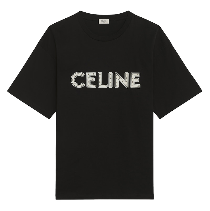 Celine Loose Studded Cotton T-shirt Black - SS21 Men's - US