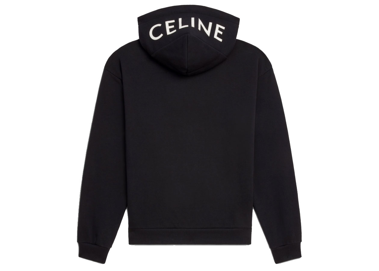 Celine Loose Sweatshirt In Cotton Fleece Black/White