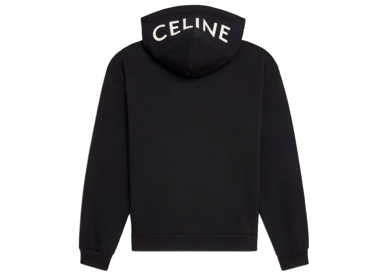 Celine Loose Sweatshirt In Cotton Fleece Black White Men s SS21 GB