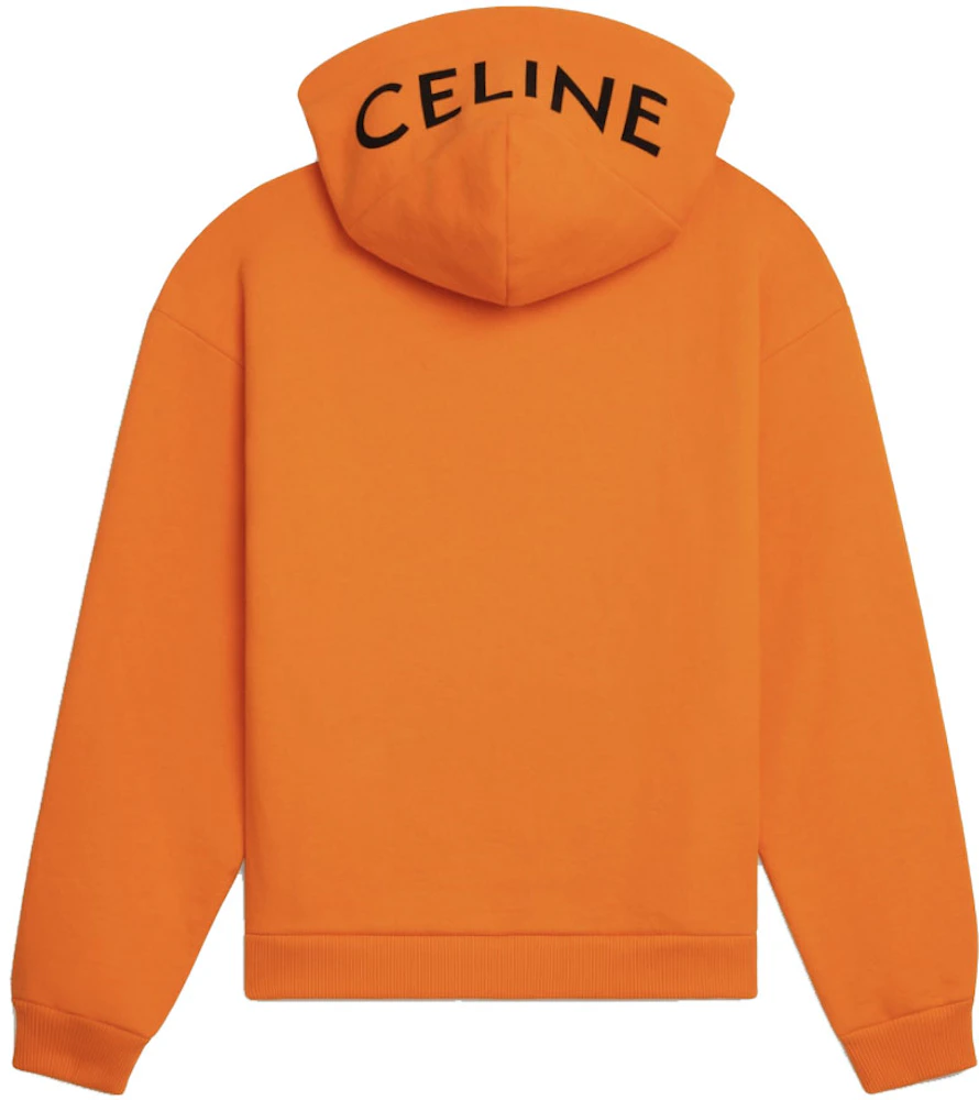 Celine Loose Sweatshirt In Cotton Fleece Bright Orange/Black Men's