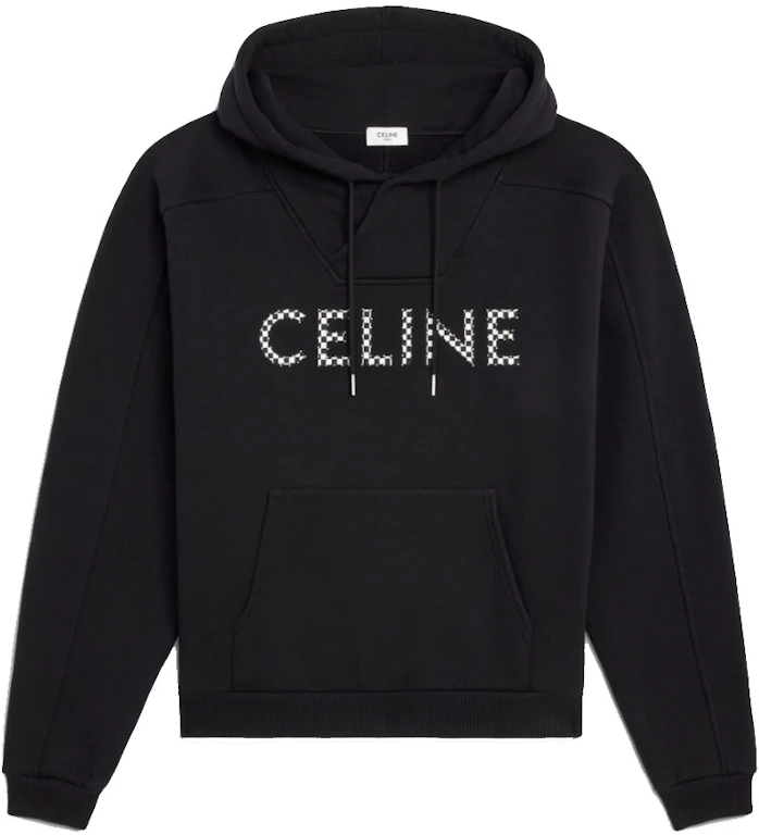 Celine Loose Sweatshirt In Cotton Fleece With Studs Black/White - SS21 - US