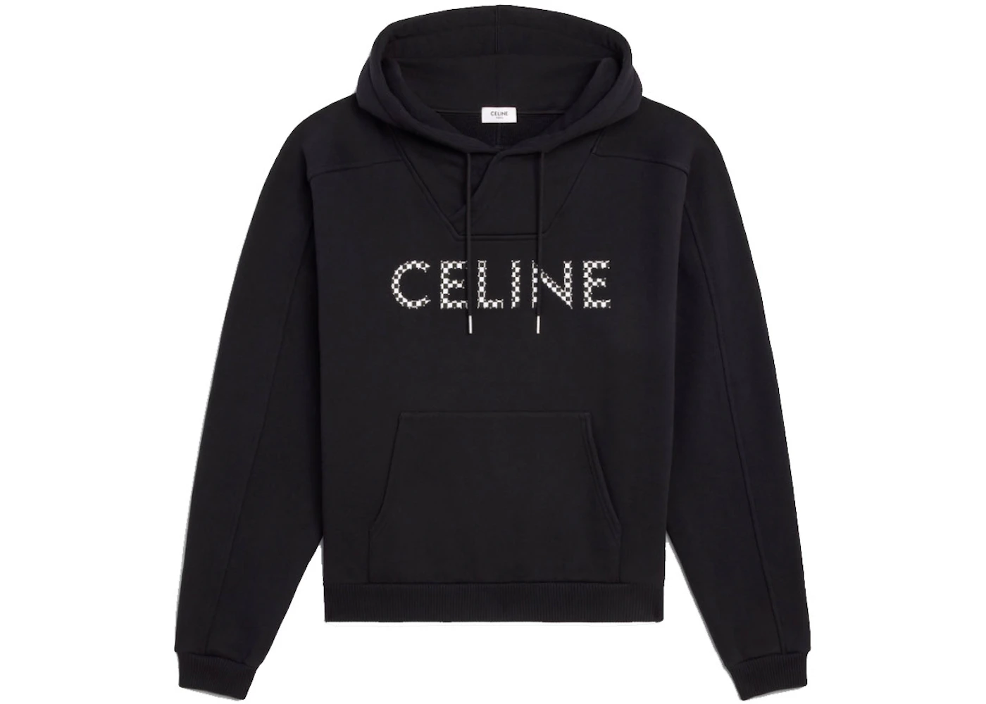 Celine Loose Sweatshirt In Cotton Fleece With Studs Black/White Men's ...