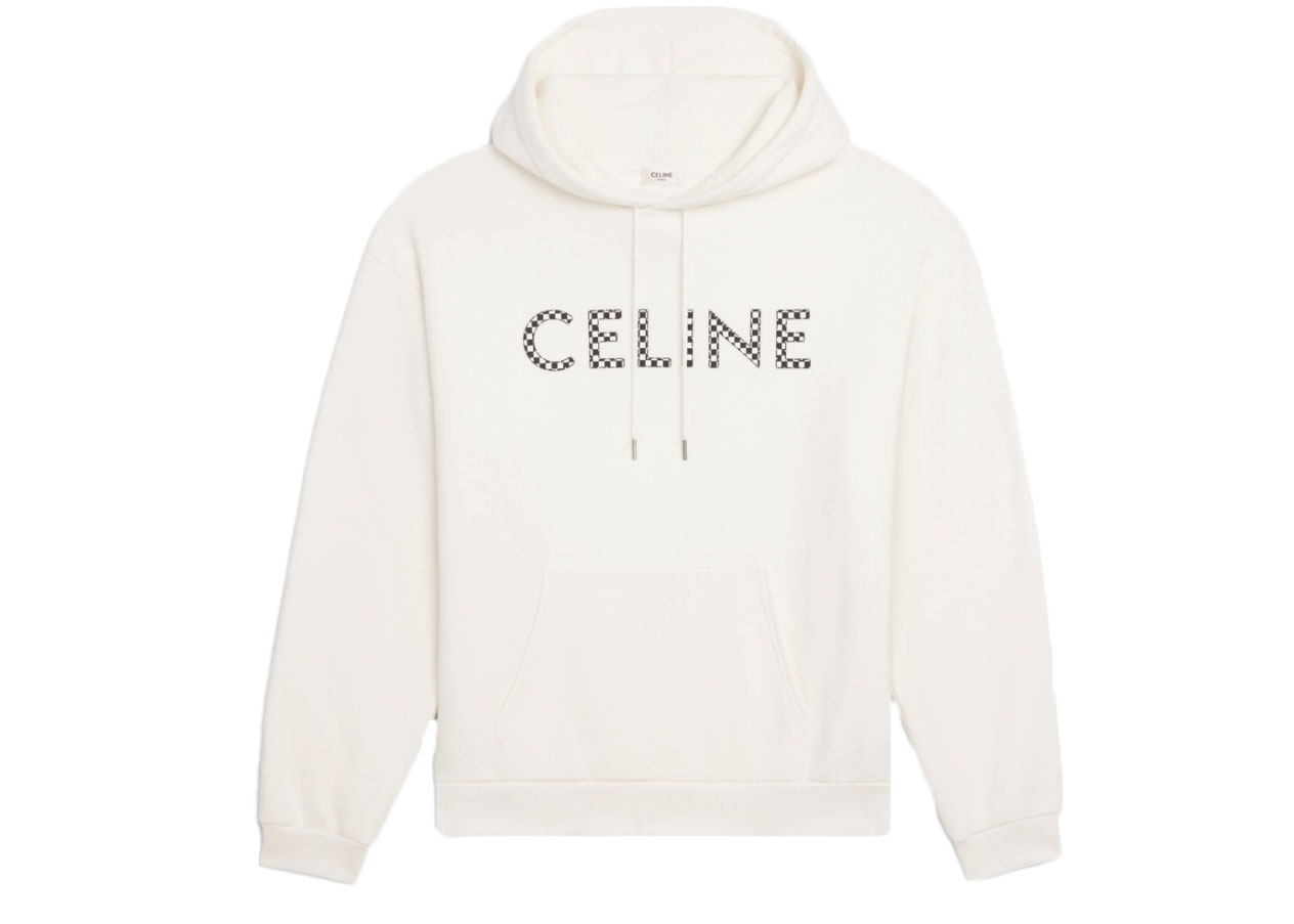 Celine Loose Sweatshirt In Cotton Fleece With Studs Off White 