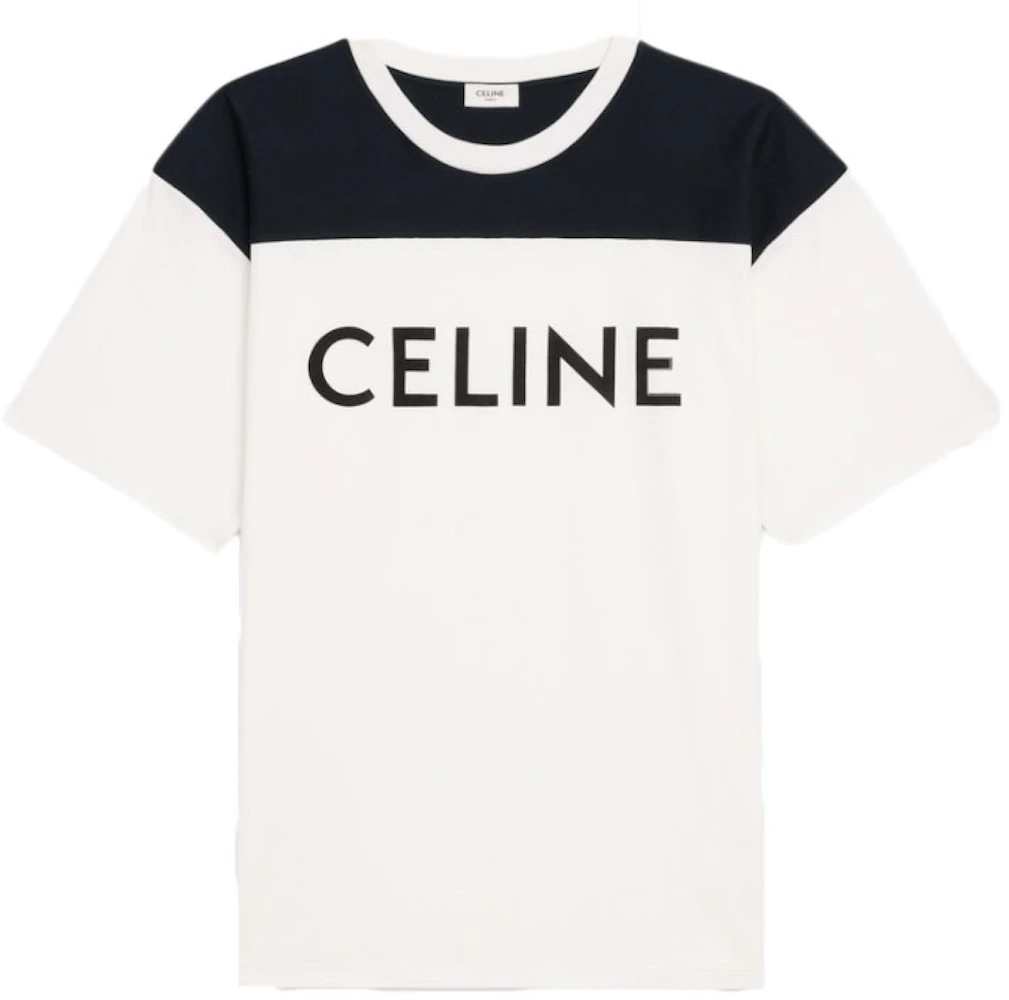 CELINE PARIS BOXY T-SHIRT IN COTTON JERSEY - BLACK / WHITE