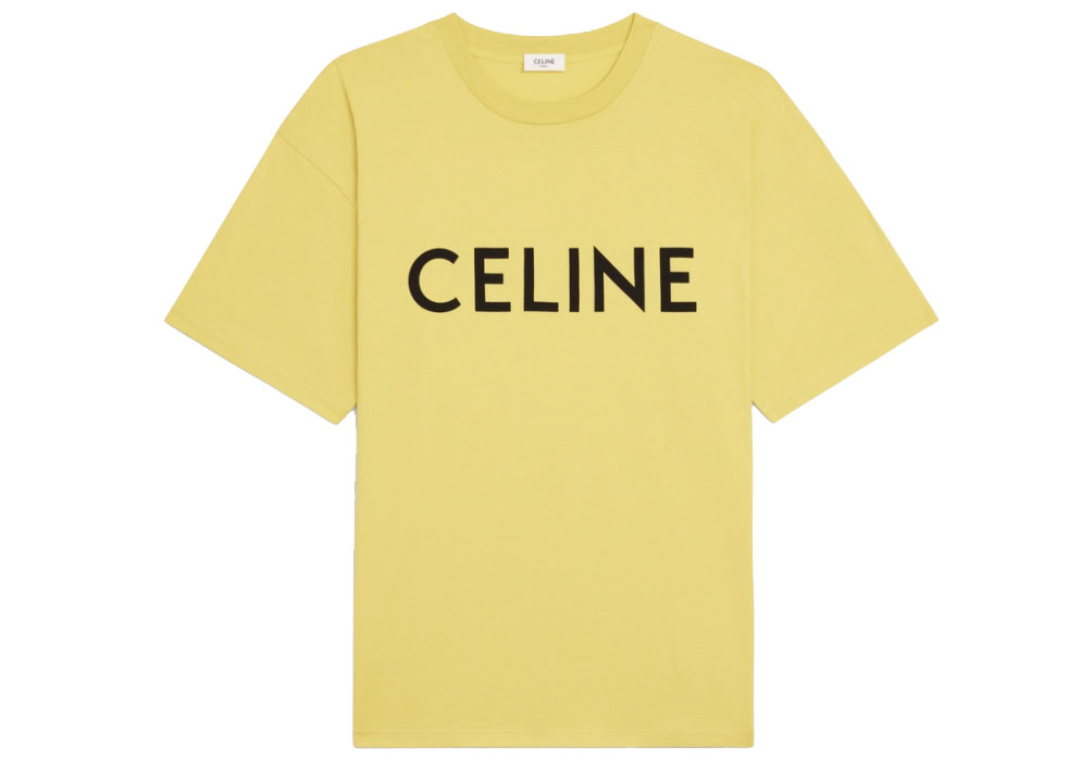 Celine Loose T-Shirt In Cotton Jersey Vintage Yellow/Black Men's