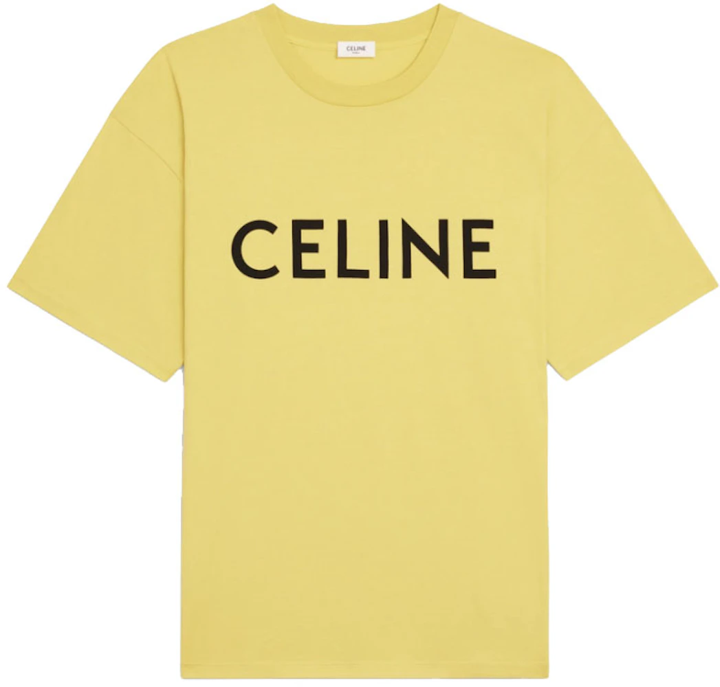 Celine Loose T-Shirt In Cotton Jersey Vintage Yellow/Black Men's - SS21 ...