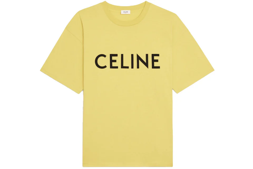 Celine Loose T-Shirt In Cotton Jersey Vintage Yellow/Black