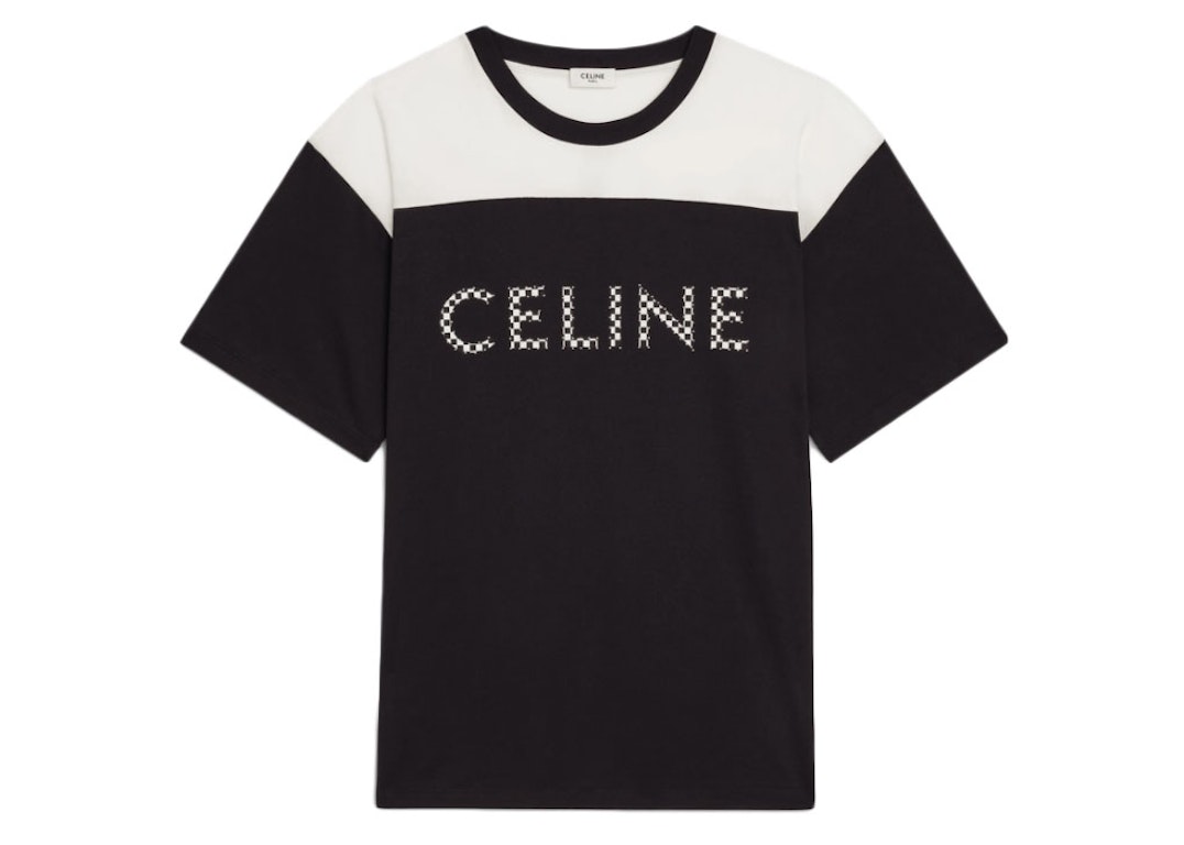 Pre-owned Celine Loose T-shirt In Cotton Jersey With Studs Black/white