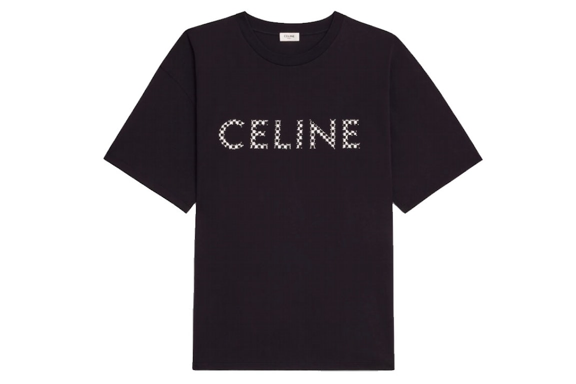 Pre-owned Celine Loose T-shirt In Cotton Jersey With Studs Black