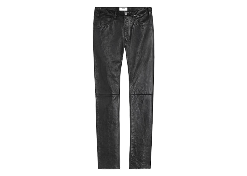 Pre-owned Celine Men's Lou Soft Lambskin Jeans In Black