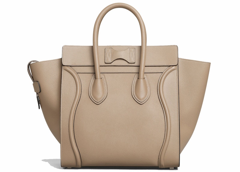 Celine Luggage Mini Drummed Calfskin Dune in Drummed Calfskin with