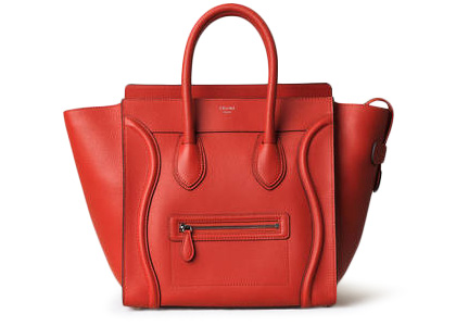 Celine Luggage Mini Vermillion in Calfskin with Gold Tone JP