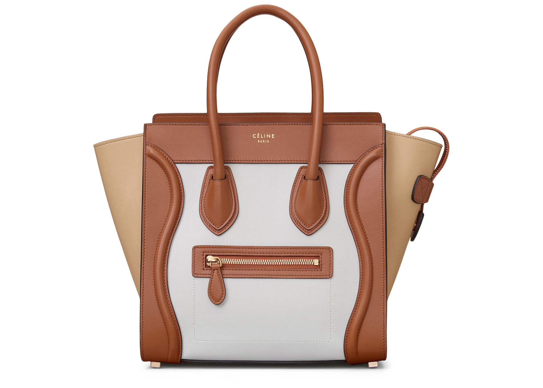 Celine Luggage Multicolor Micro Tan/Sand in Calfskin with Gold ...