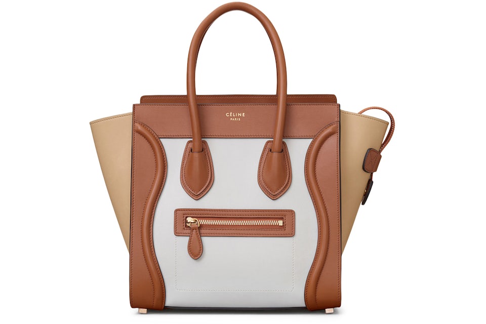 Celine Luggage Multicolor Micro Tan/Sand in Calfskin with Gold-Tone - US