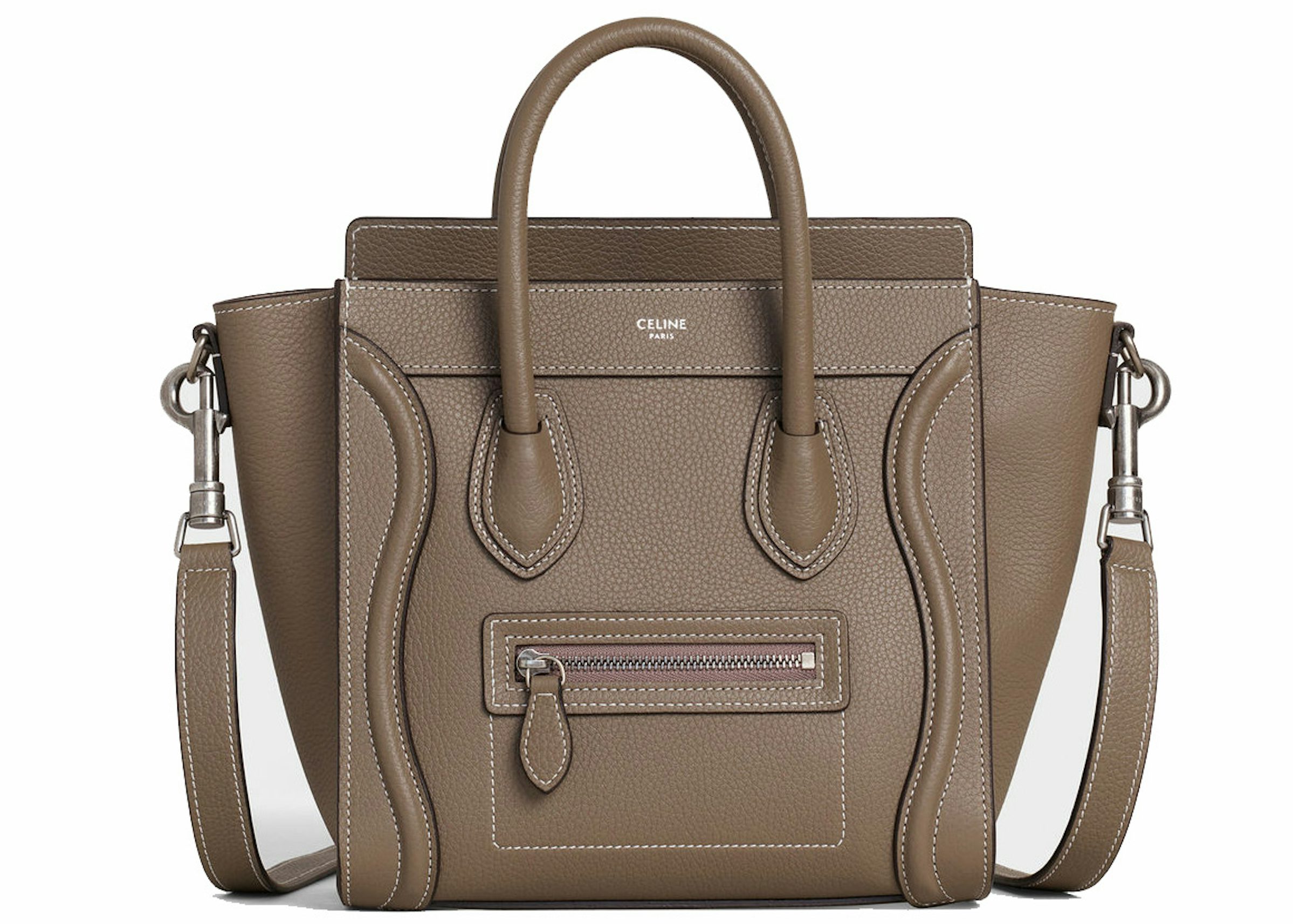 Celine Denim Leather Nano Luggage Bag Brown
