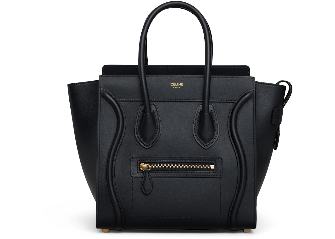 Celine Luggage Smooth Micro Black in Calfskin with Gold Metal - US