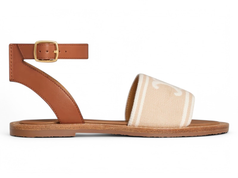 Pre-owned Celine Lympia Sandal (women's) Sneakers In Beige/tan In Brown