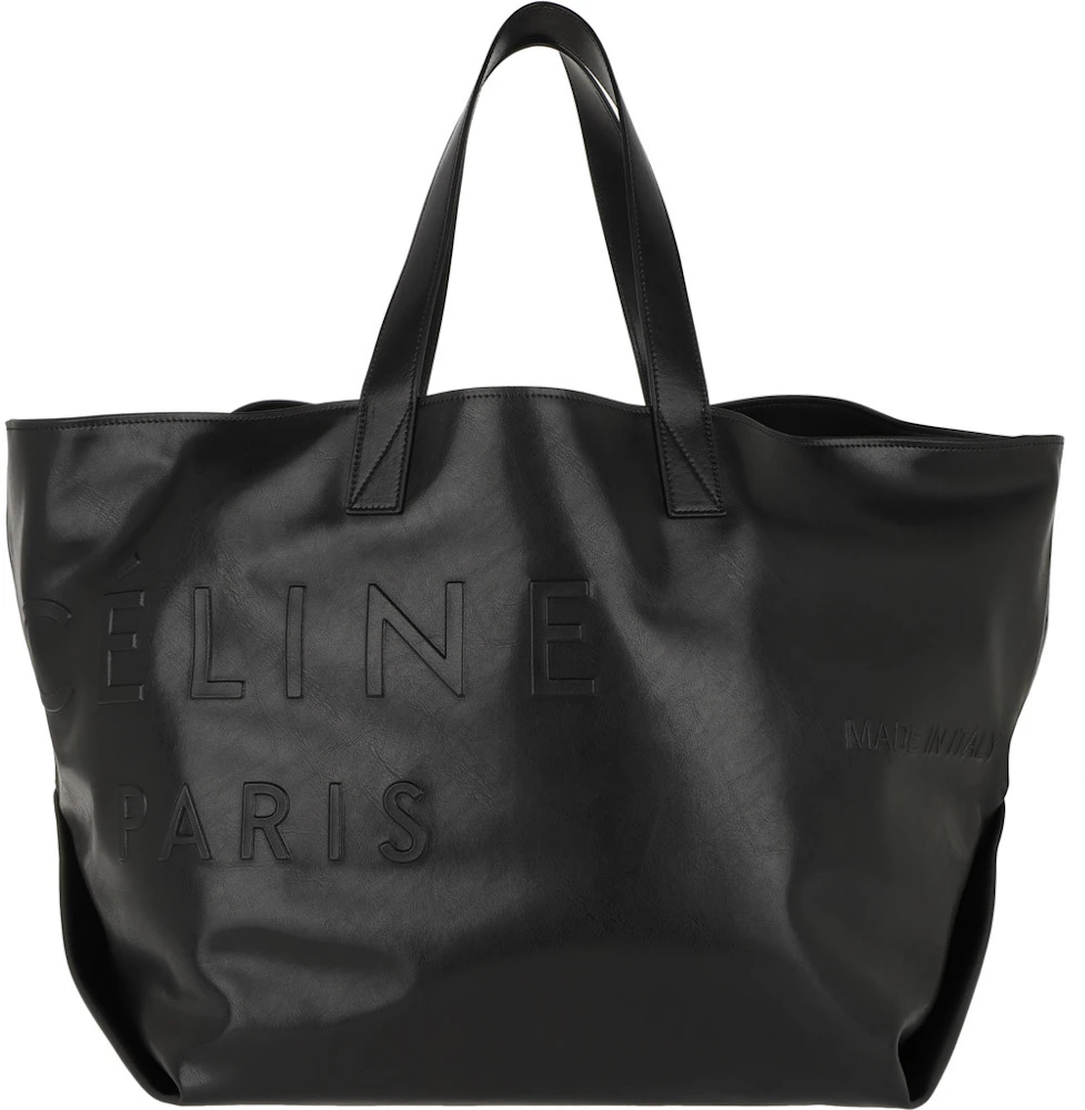 Celine Made In Tote Medium Black in Leather with Silver-tone - US