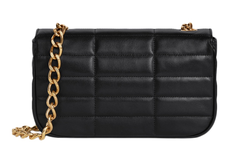 Celine Matelasse Chain Shoulder Bag Quilted Black in Goatskin with