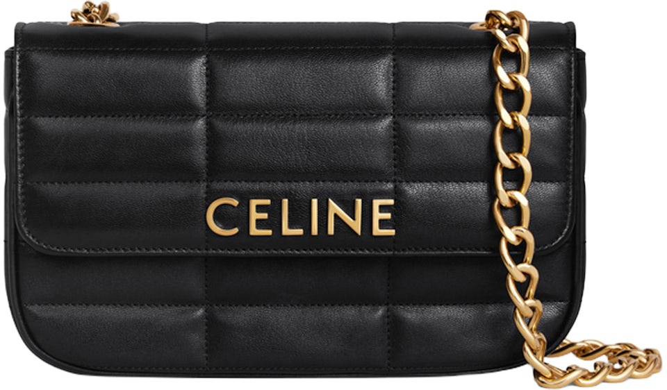Celine Medium C Quilted Leather Crossbody Bag Khaki