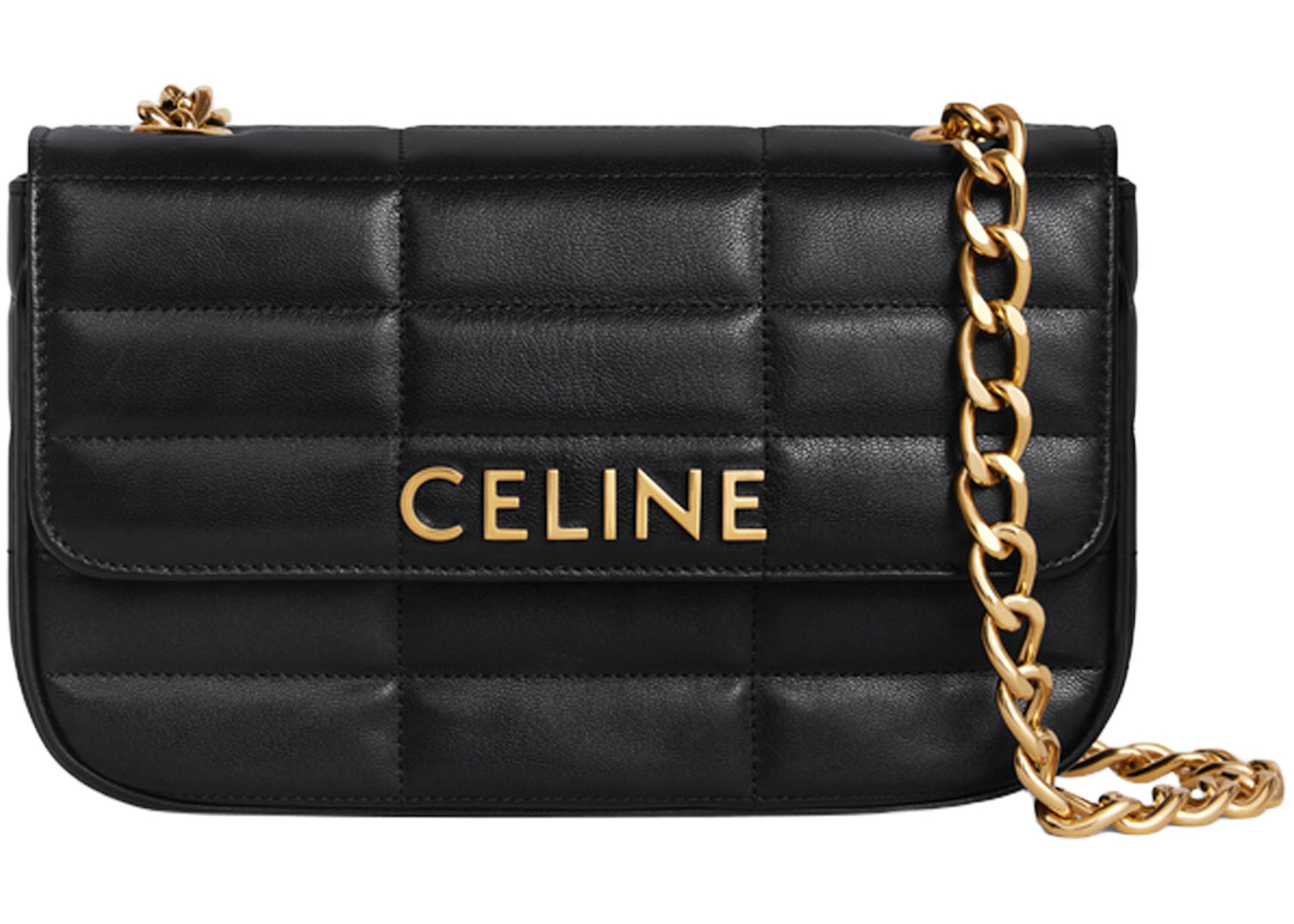 Celine Matelasse Chain Shoulder Bag Quilted Black in Goatskin with  Gold-tone - US