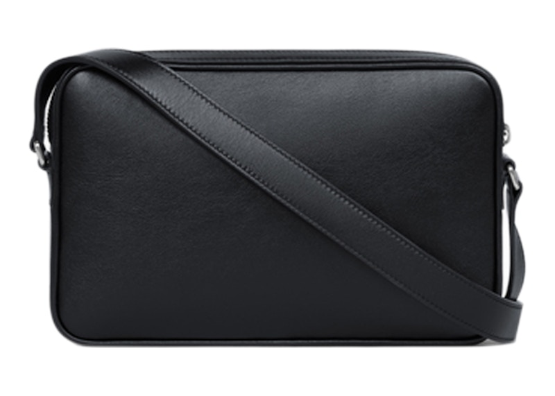 Celine Messenger Bag In Smooth Calfskin With Celine Print Medium Black